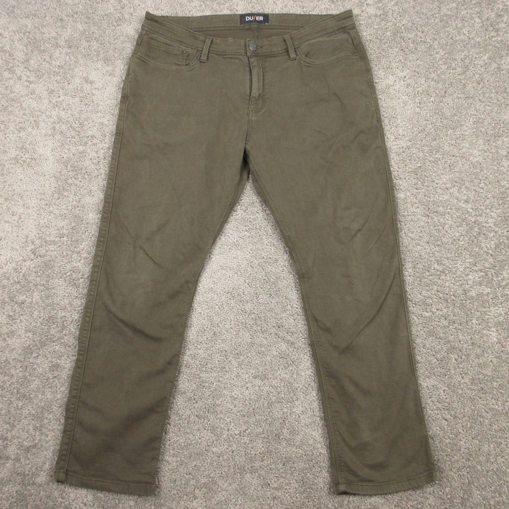 DU/ER Pants Mens 38x30 Green‎ N2X Relaxed Taper Stretch Outdoor 5 Pocket Chino